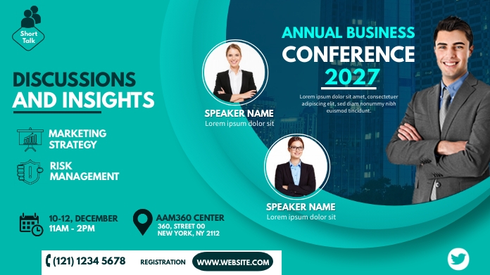 Business Event | Conference Advert Post di Twitter template